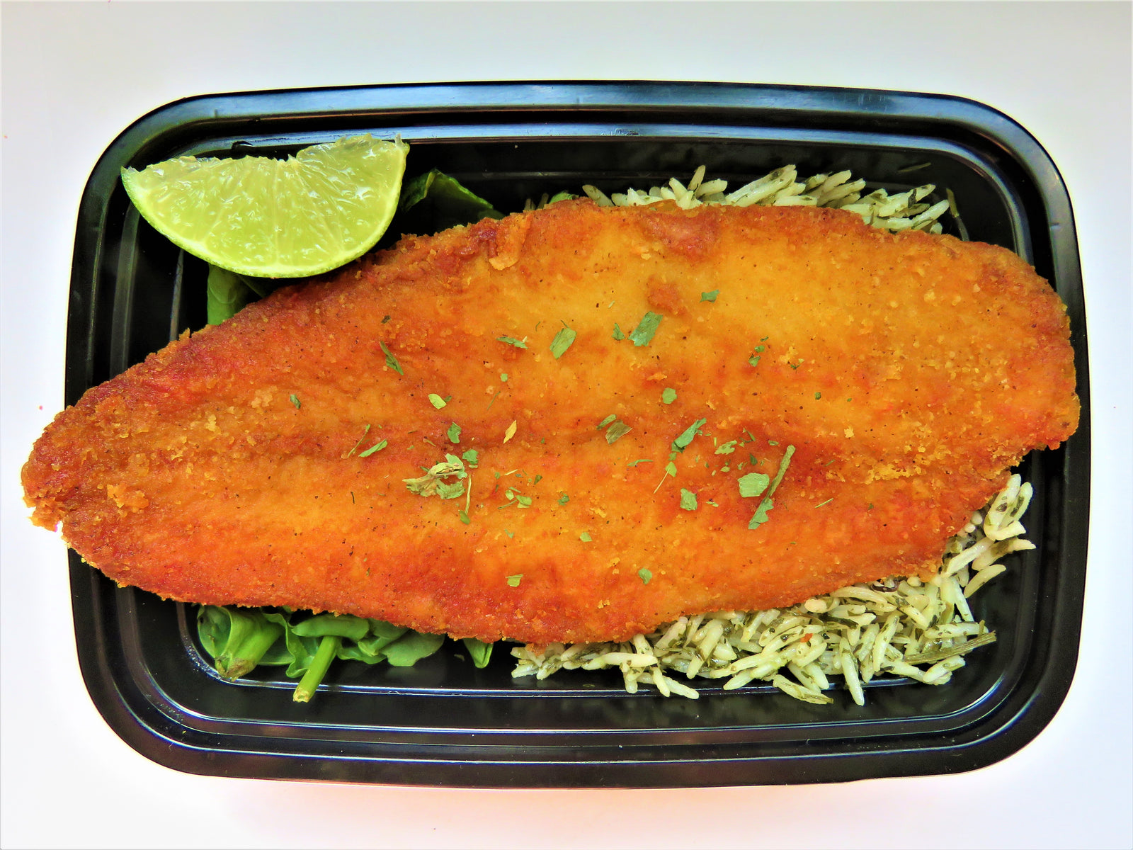 Batter Crusted Basa & Herb Basmati Rice
